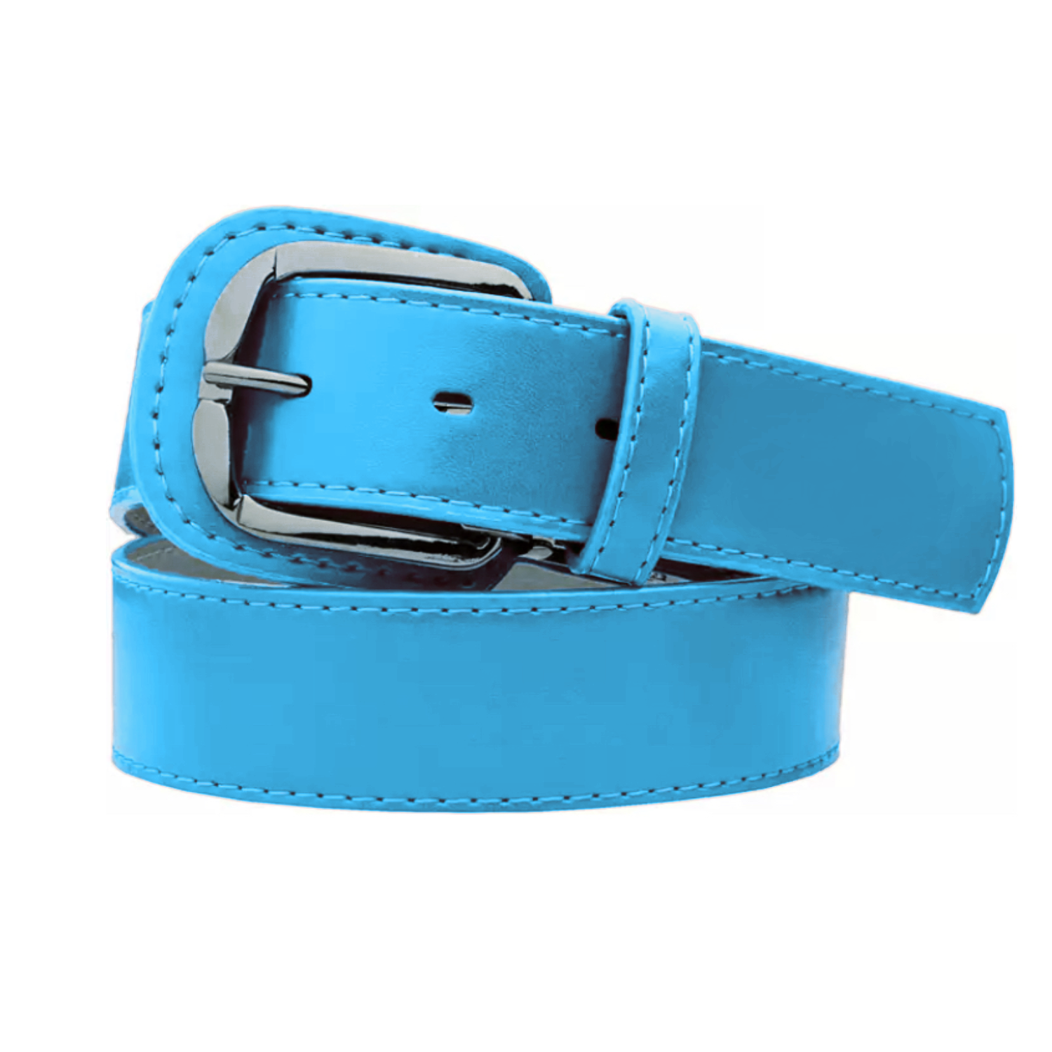 Pro Style Baby Blue Baller Leather Belt