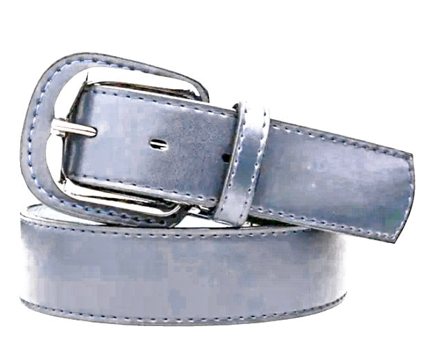 Pro Style Silver Baller Leather Belt