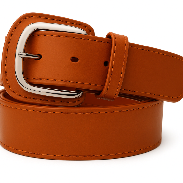NWT ORANGE BROWN STRAW LEATHER WAIST BELT NWT ORANGE BROWN STRAW LEATHER WAIST BELT main image 4