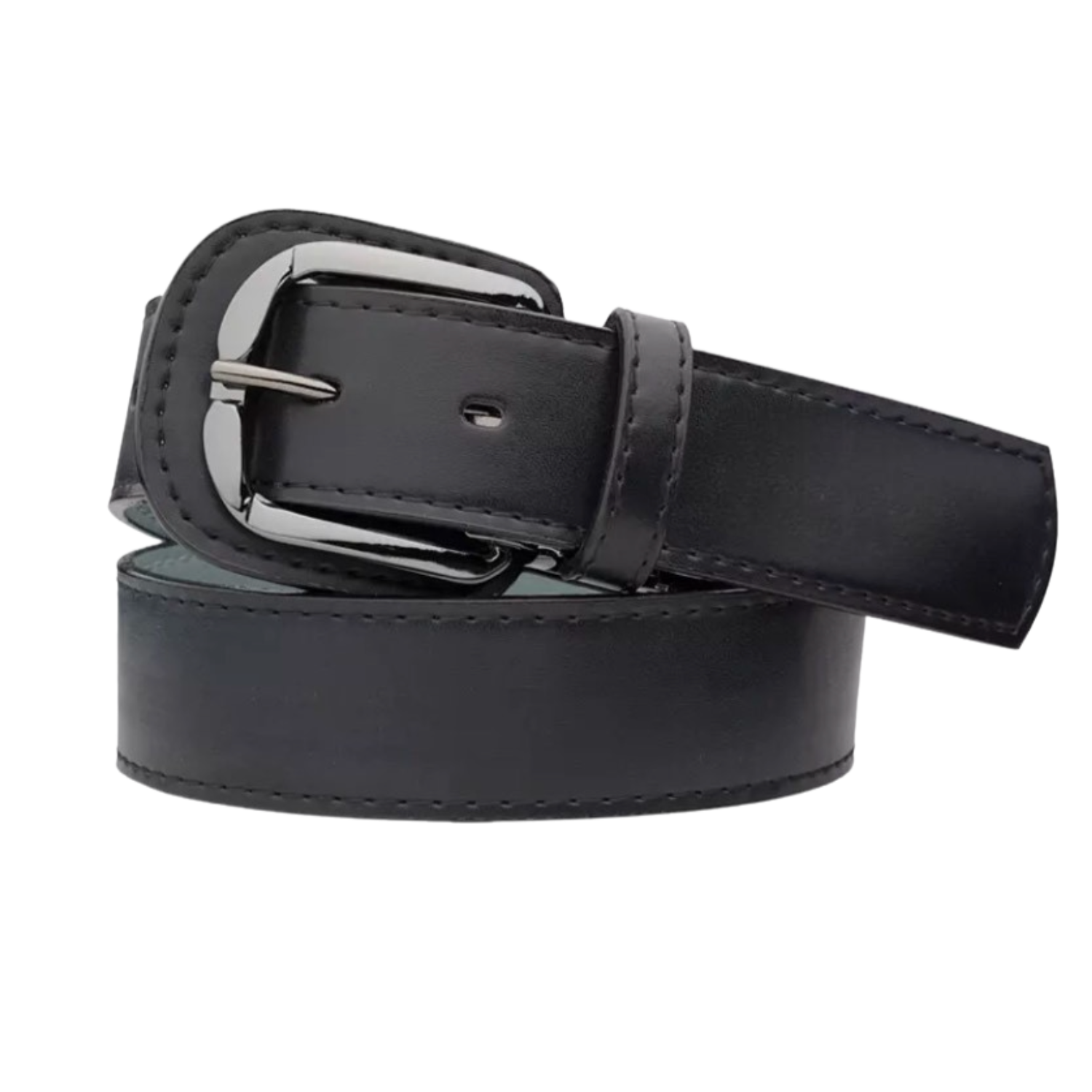 Standard Black Baller Leather Belt