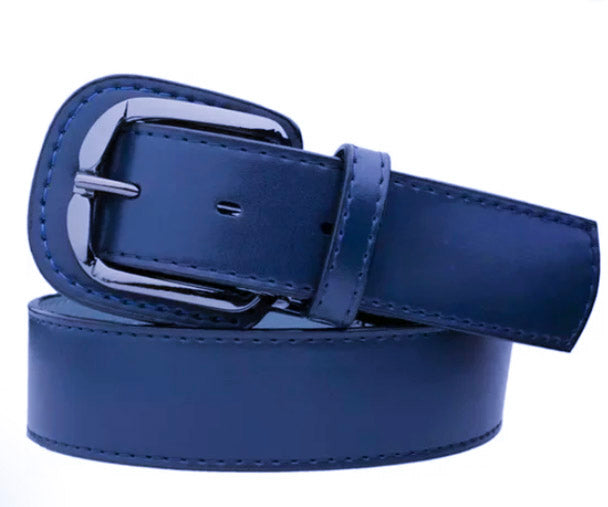 Pro Style Navy Blue Baller Leather Belt